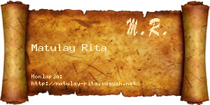 Matulay Rita névjegykártya