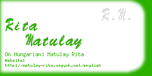 rita matulay business card